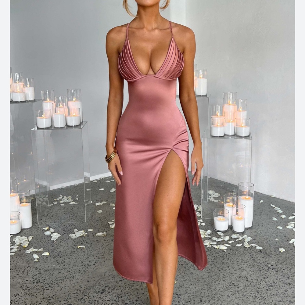 Babyboo CECE MIDI DRESS - ROSE PINK Size Small